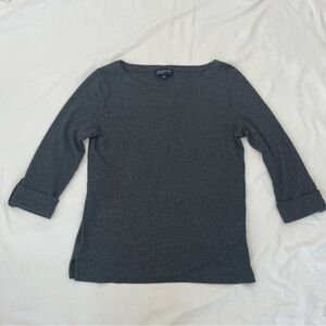Jones New York Charcoal 3/4 Sleeve Knit Top Large